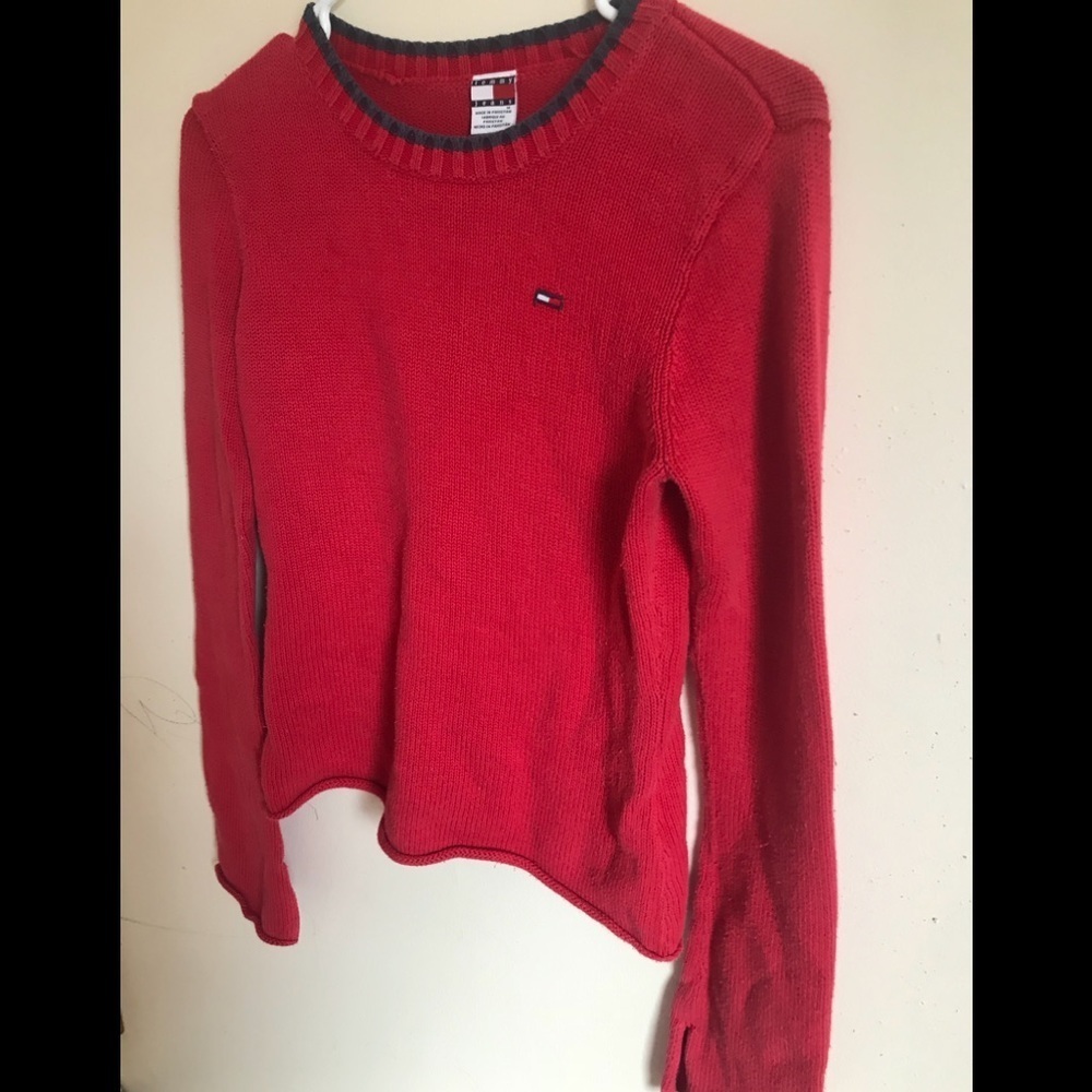 Vintage Tommy Hilfiger Jeans Red Sweater - Picture 4 of 8